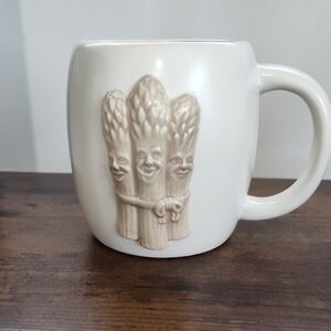 Charming White Mug with Asparagus Design